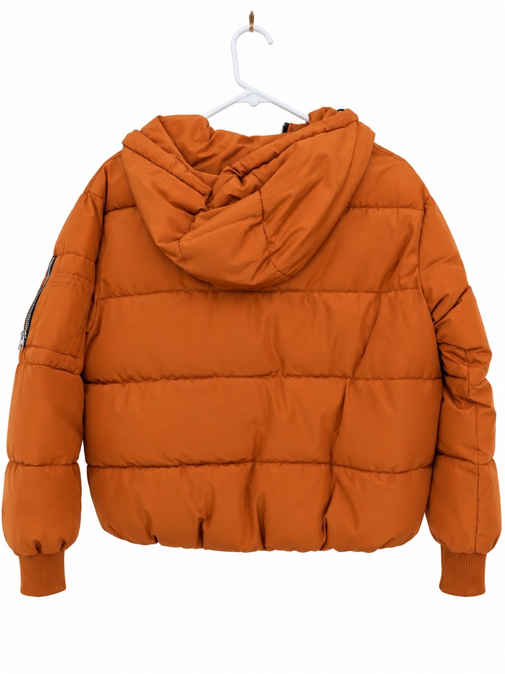 Women’s Orange Hooded Puffer Jacket